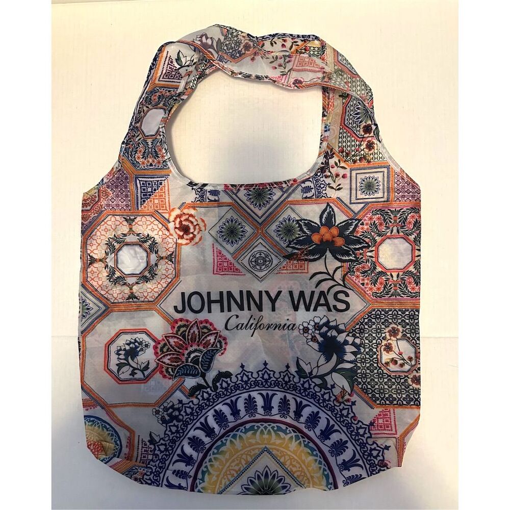Johnny Was Women's Blue Geometric Floral Reusable Tote Bag